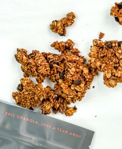 EPIC Chocolate Oat Blend by Nana Joes Granola, a closeup of the granola