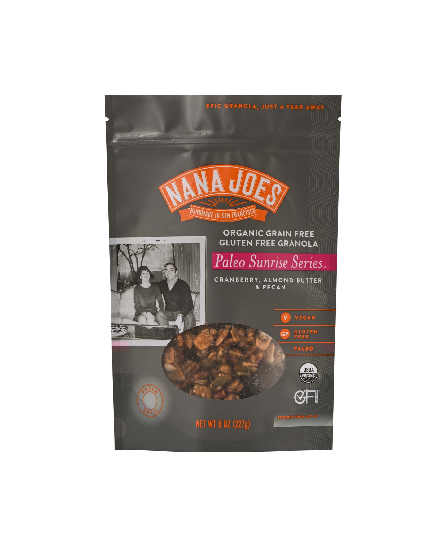 Nana Joes Granola Paleo Sunrise Cranberry blend, front of package