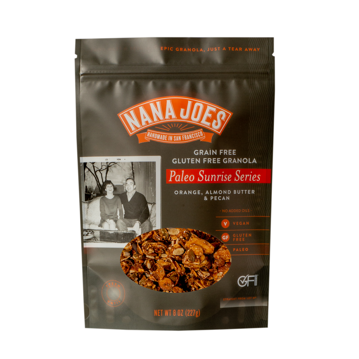 Organic Paleo Sunrise Series: Orange, Almond Butter and Pecan, certified gluten free